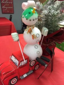 Alana O’Brien, winner of the madlib competition, submitted this gnarly skiing snowman to match her Peanut the Office Snowman jingle.