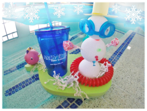 Lisa Cline at Aqua Tots sent her snowman on a vacation.